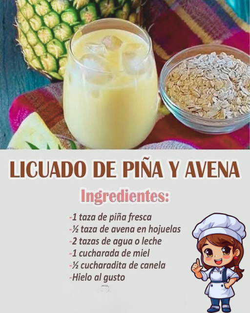 Licuado de Piña y Avena 😋🍍🥣 ¡Nutritivo y Refrescante! - Viviendo En Salud